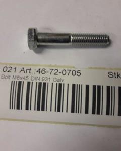 Hexagon head screw M 8x45 DIN 931 galv
